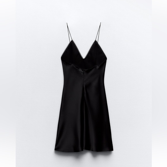 ZARA SATIN EFFECT MINI SLIP DRESS - Picture 3 of 4